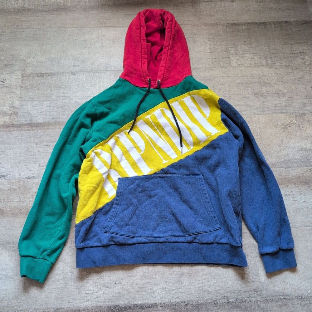 Ripndip Skate Pullover Hoodie M Multicolor Spell Out Colorblock Skateboarding